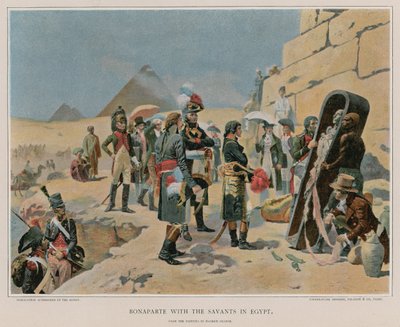 Bonaparte met de geleerden in Egypte door Maurice Henri Orange