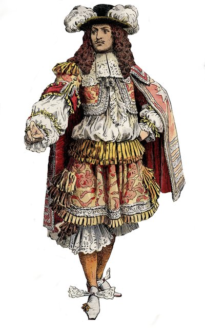 Franse koning Lodewijk XIV - Chromotypografie in 