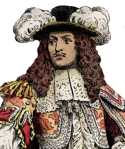 Franse koning Lodewijk XIV - Chromotypografie in 