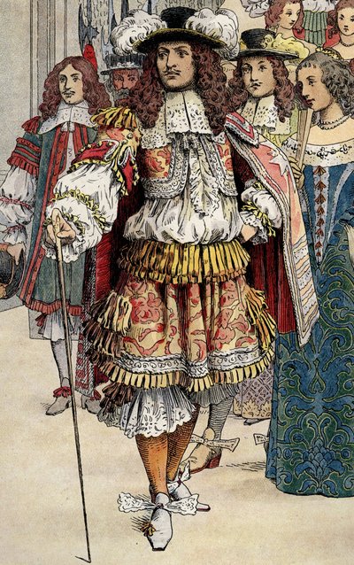 Franse koning Lodewijk XIV in zijn kasteel van Vaux Le Visomte door Maurice Leloir