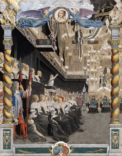 Begrafenis van Henriette Anne van Engeland in de Basiliek van Saint Denis op 21 augustus door Maurice Leloir