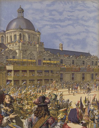 Grote carrousel van de Tuilerieën, hoofdenrace door de keizer van de Romeinen door Maurice Leloir