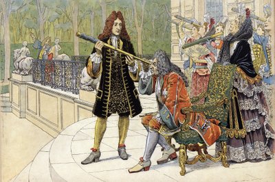 Hulp door Jacques Cassini, bekend als Cassini II, aan Lodewijk XIV, bekend als de Zonnekoning (Louis de Grote) door Maurice Leloir