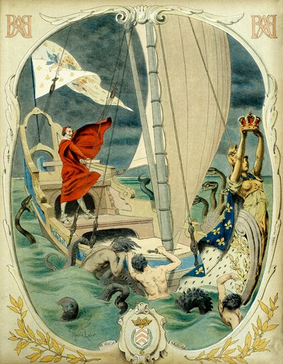 Geschiedenis van Frankrijk: Allegorische voorstelling van kardinaal Richelieu (Armand Jean du Plessis) door Maurice Leloir