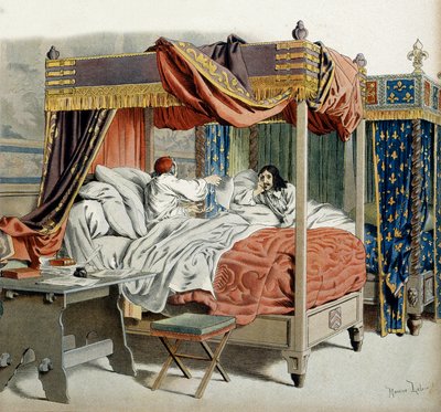 Geschiedenis van Frankrijk: In 1642, de zieke kardinaal Richelieu (Armand Jean du Plessis) door Maurice Leloir