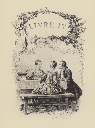 Illustratie voor Boek IV van Les Confessions de Jean-Jacques Rousseau door Maurice Leloir