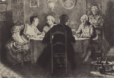 Illustratie voor Boek VIII van Les Confessions de Jean-Jacques Rousseau door Maurice Leloir