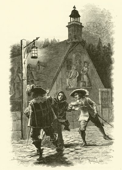 Illustratie voor De Drie Musketiers door Maurice Leloir