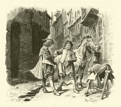 Illustratie voor De Drie Musketiers door Maurice Leloir