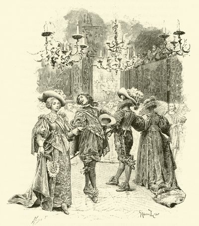 Illustratie voor De Drie Musketiers door Maurice Leloir