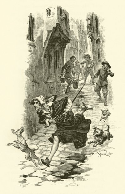 Illustratie voor De Drie Musketiers door Maurice Leloir