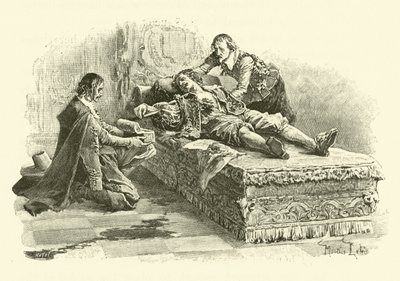 Illustratie voor De Drie Musketiers door Maurice Leloir