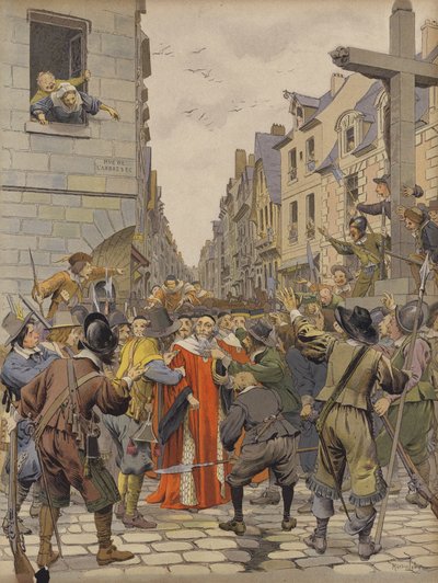 Dag van de Barricades, Mathieu Mole bij het Kruis van Trahoir door Maurice Leloir