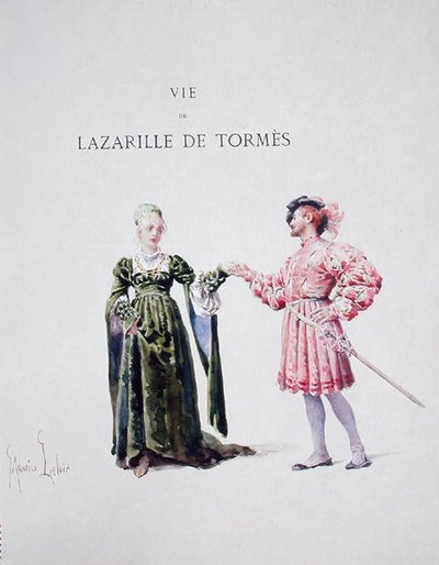 Lazarillo de Tormes met een vrouw, uit 