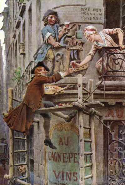 De uithangbordenschilder door Maurice Leloir