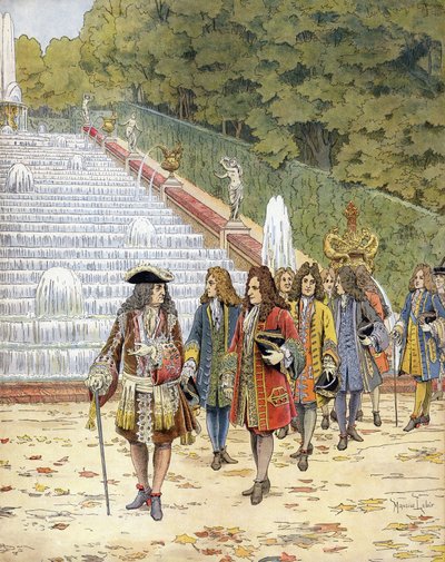 Lodewijk XIV, bekend als de Zonnekoning (Louis de Grote) door Maurice Leloir
