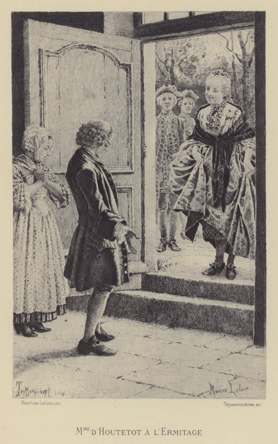 Madame de Houtetout in de Hermitage (gravure) door Maurice Leloir