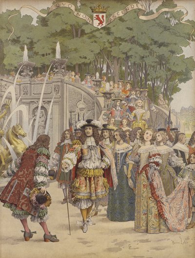 Nicolas Fouquet ontvangt koning Lodewijk XIV in Vaux door Maurice Leloir