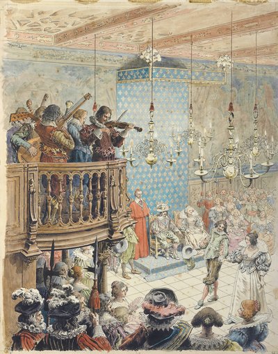 Richelieu op een bal door Maurice Leloir