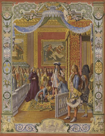 Het opstaan van koning Lodewijk XIV door Maurice Leloir