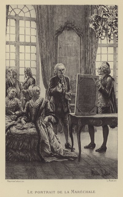Het portret van de Marechale (gravure) door Maurice Leloir