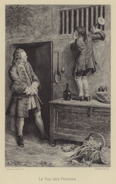De diefstal van de appels door Maurice Leloir