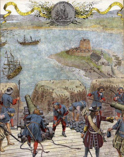 Oorlog van de Liga van Augsburg: nederlaag van de Engelse en Nederlandse vloten voor Camaret (Slag bij Camaret), 18 juni door Maurice Leloir