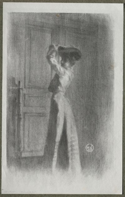 Modieuze vrouw, ca. 1900 door Maurice Louis Henri Neumont