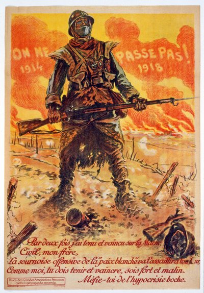 On ne passe pas, 1914-1918, gedrukt Parijs, c.1918 door Maurice Louis Henri Neumont