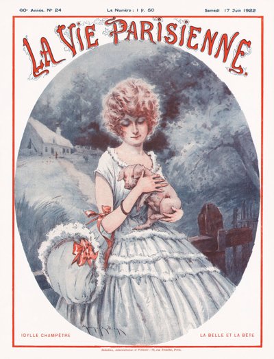 La Vie Parisienne Magazine Cover, 1922 door Maurice Millière