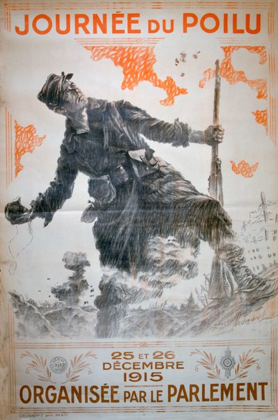 Journée du Poilu 25 et 26 december 1915, Franse Eerste Wereldoorlog poster, 1915 door Maurice Neumont