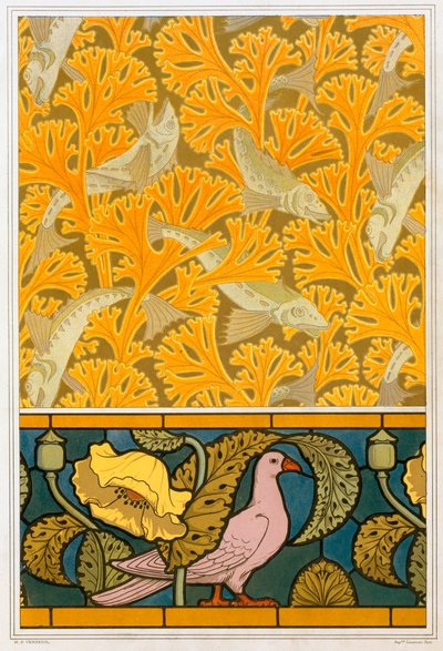 Ontwerpen voor behang en glas-in-lood, uitgegeven 1897 door Maurice Pillard Verneuil