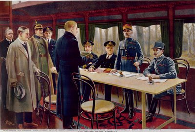 De Ondertekening van de Wapenstilstand op 11 november 1918 om 5 uur 