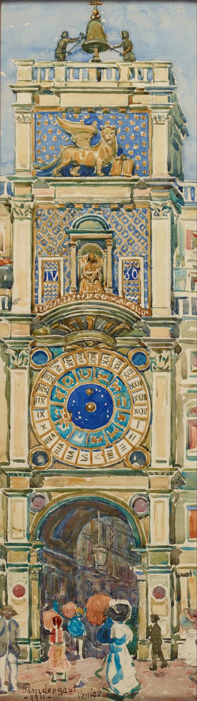 Uhrturm, Markusplatz, Venedig door Maurice Prendergast