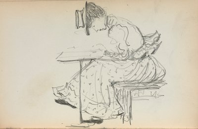 Italiaans schetsboek: Zittende vrouw (pagina 107) door Maurice Prendergast