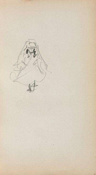Italiaans schetsboek: Staand meisje (pagina 257) door Maurice Prendergast