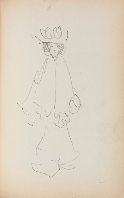 Italiaans schetsboek: Staande vrouw (pagina 147) door Maurice Prendergast
