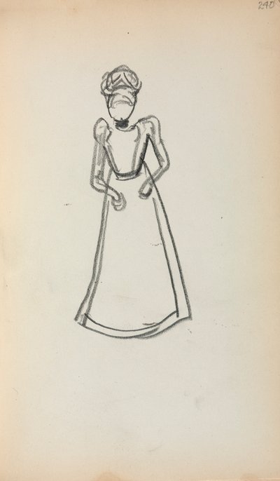 Italiaans schetsboek: Staande vrouw (pagina 240) door Maurice Prendergast