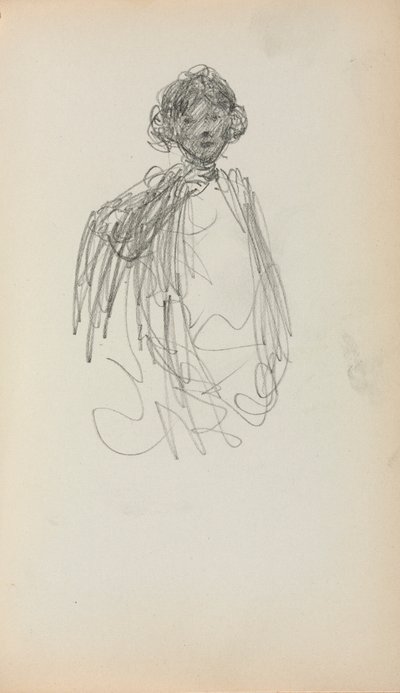 Italiaans schetsboek: Vrouw, heuplengte (pagina 217) door Maurice Prendergast