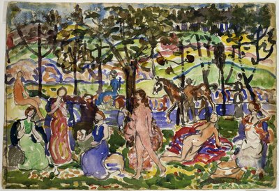 Park Scène door Maurice Prendergast