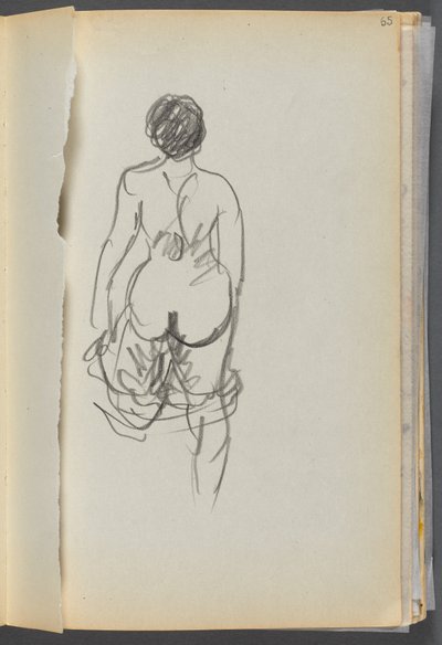 Schetsboek - The Granite Shore Hotel, Rockport, pagina 065: Naakte vrouw van achteren gezien door Maurice Prendergast