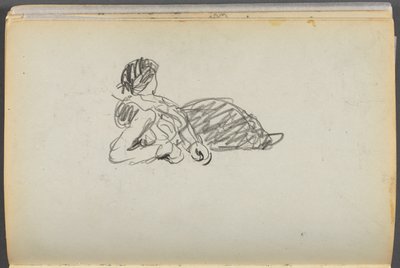 Schetsboek - The Granite Shore Hotel, Rockport, pagina 082: Liggende figuur door Maurice Prendergast
