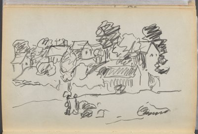 Schetsboek - Het Granite Shore Hotel, Rockport, pagina 168: Huizen door Maurice Prendergast