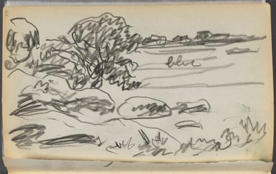 Schetsboek - Het Granite Shore Hotel, Rockport, pagina 171: Landschap door Maurice Prendergast