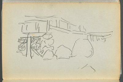 Schetsboek - Het Granite Shore Hotel, Rockport, pagina 178: Hek door Maurice Prendergast