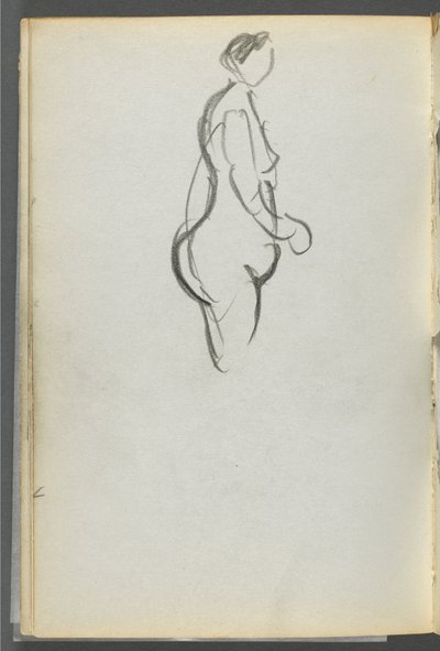 Schetsboek, The Dells, nr. 127, pagina 092: Naakt in profiel door Maurice Prendergast
