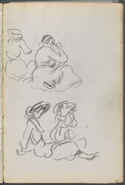 Schetsboek, De Dells, nr. 127, pagina 093: Zittende figuren door Maurice Prendergast