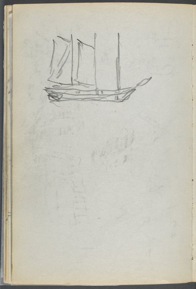 Schetsboek, De Dells, nr. 127, pagina 106: Zeilboot door Maurice Prendergast