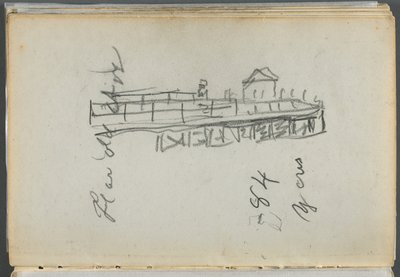 Schetsboek, The Dells, nr. 127, pagina 186: Dok door Maurice Prendergast