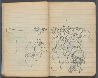 Schetsboek, pagina 042  43: Strandzicht door Maurice Prendergast